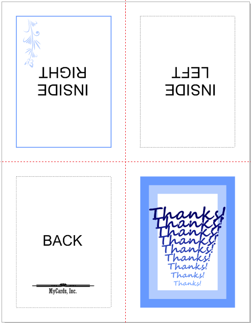 four fold greeting card template