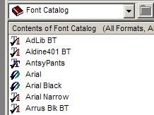 They show up quite easily in Font Navigator: