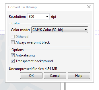 Corel draw X7 converting a PSD to BMP for catalogue error - CorelDRAW