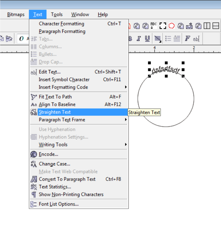 fit text to path coreldraw x7