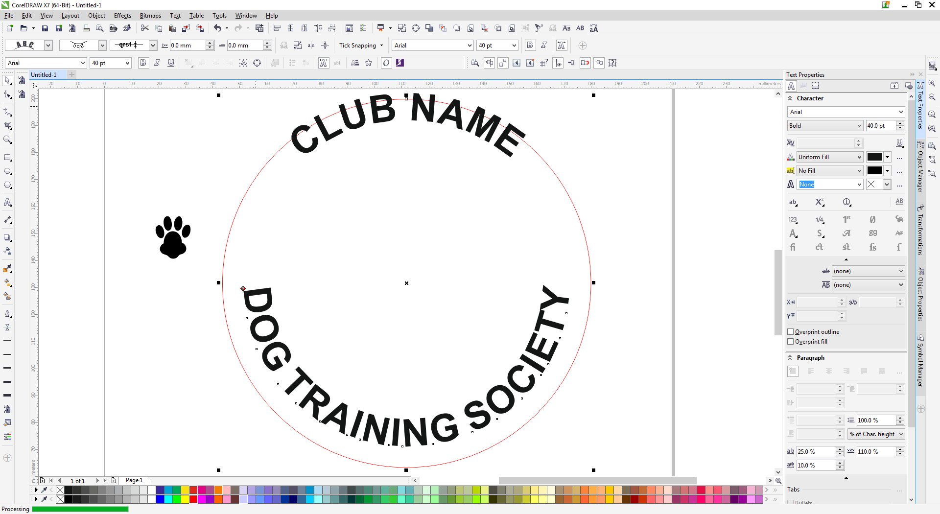 how to curve text in coreldraw x7