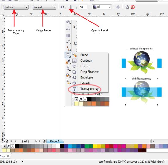 Transparentcy on an imported image CorelDRAW Graphics Suite 12