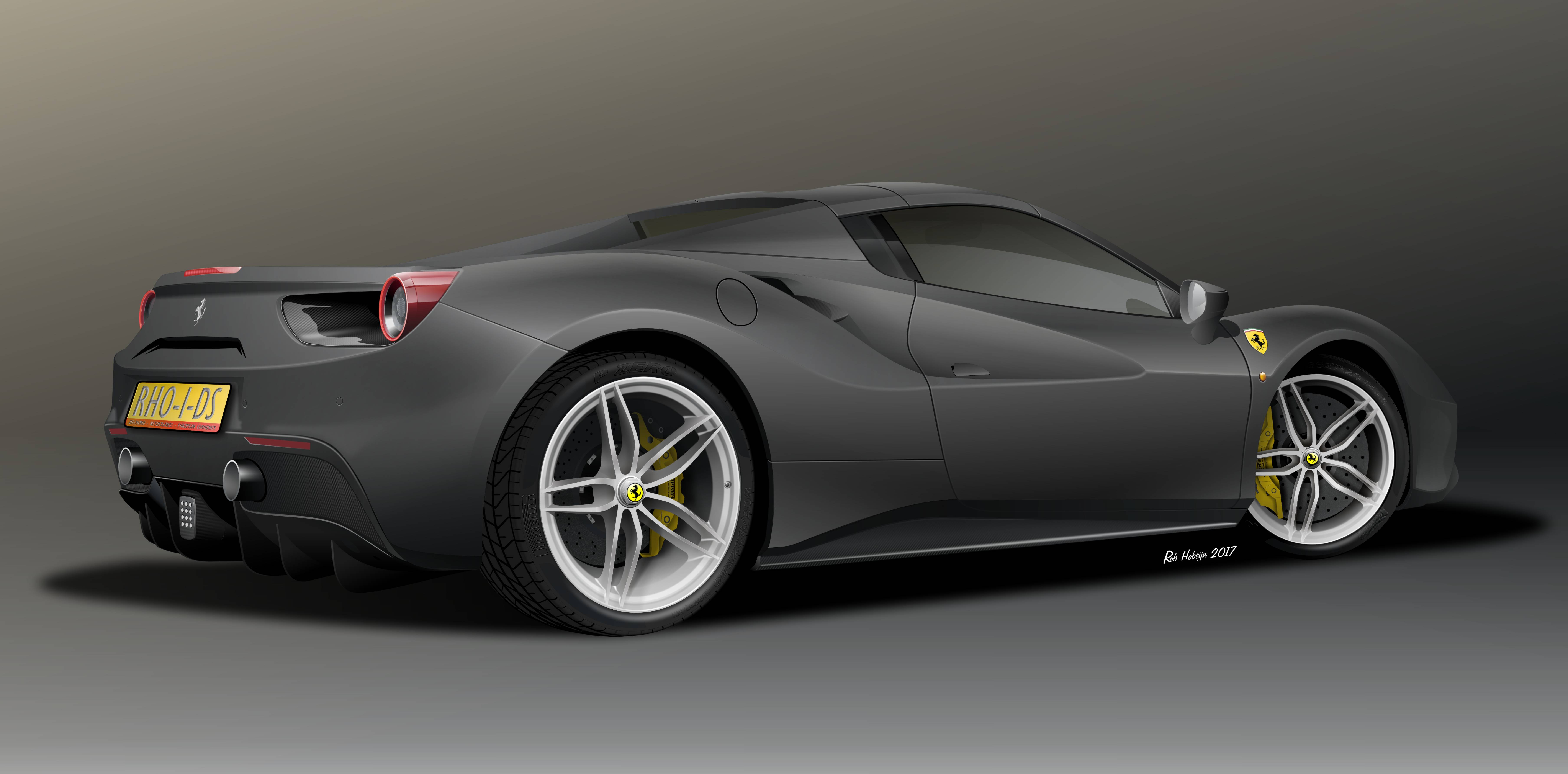 Ferrari 488 Spider Grey Allie Baxter