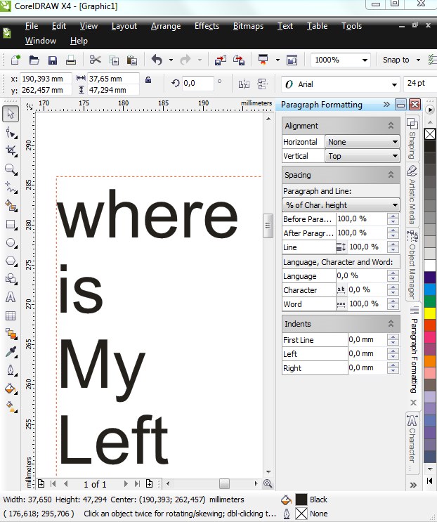 Fine text alignment - CorelDRAW X4 - CorelDRAW Graphics Suite X4 ...