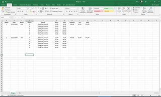 The actual Excel with two page to create