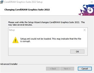 COREL 2022 Error message