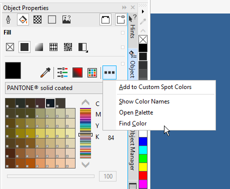 how to create new color pallete coreldraw 2018