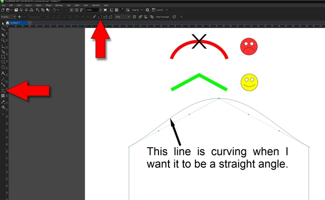 the-envelope-tool-is-curving-the-line-instead-of-creating-a-straight